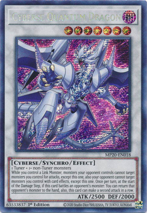 Cyberse Quantum Dragon [MP20-EN018] Prismatic Secret Rare | Black Swamp Games