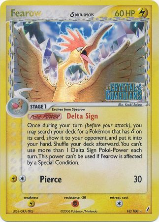 Fearow (18/100) (Delta Species) (Stamped) [EX: Crystal Guardians] | Black Swamp Games
