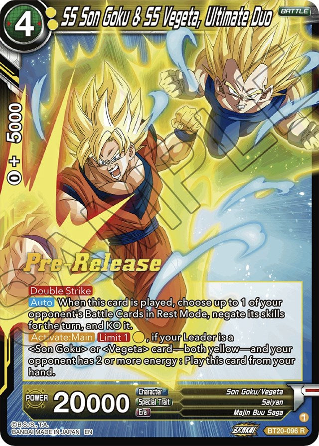 SS Son Goku & SS Vegeta, Ultimate Duo (BT20-096) [Power Absorbed Prerelease Promos] | Black Swamp Games