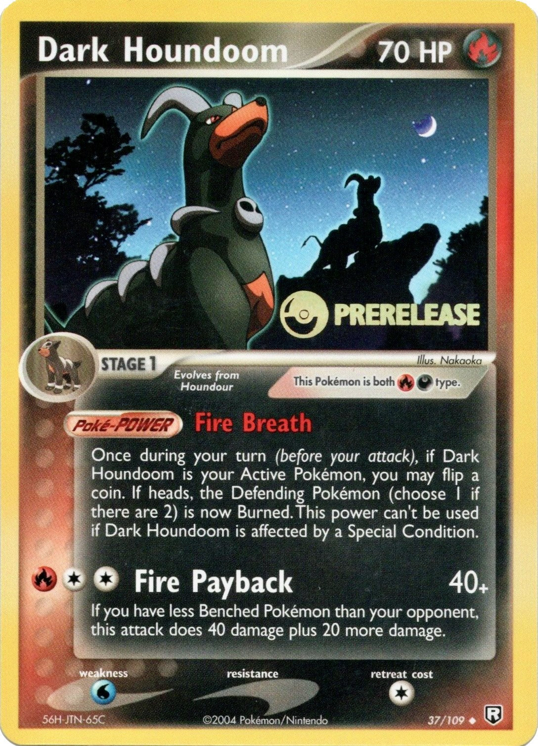 Dark Houndoom (37/109) (Prerelease Promo) [EX: Team Rocket Returns] | Black Swamp Games