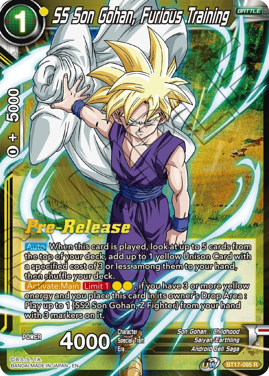 SS Son Gohan, Furious Training (BT17-095) [Ultimate Squad Prerelease Promos] | Black Swamp Games