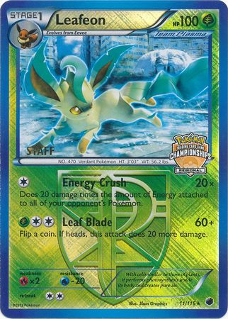 Leafeon (11/116) (Regional Championship Promo Staff) [Black & White: Plasma Freeze] | Black Swamp Games