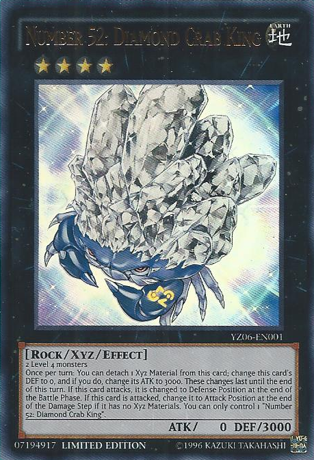 Number 52: Diamond Crab King [YZ06-EN001] Ultra Rare | Black Swamp Games