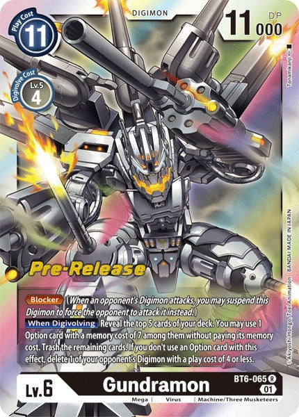 Gundramon [BT6-065] [Double Diamond Pre-Release Cards] | Black Swamp Games