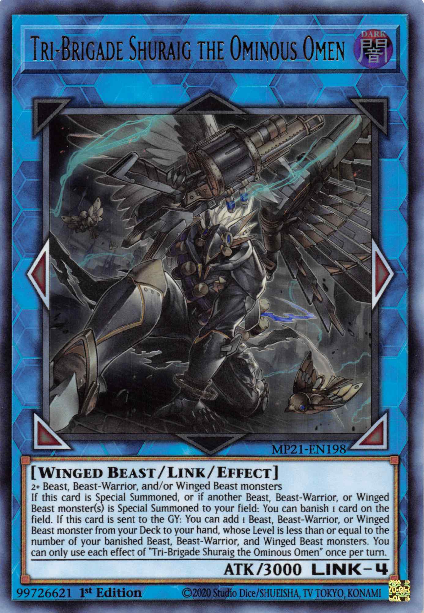 Tri-Brigade Shuraig the Ominous Omen [MP21-EN198] Ultra Rare | Black Swamp Games