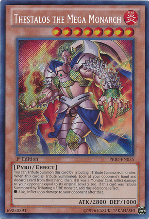 Thestalos the Mega Monarch [PRIO-EN035] Secret Rare | Black Swamp Games