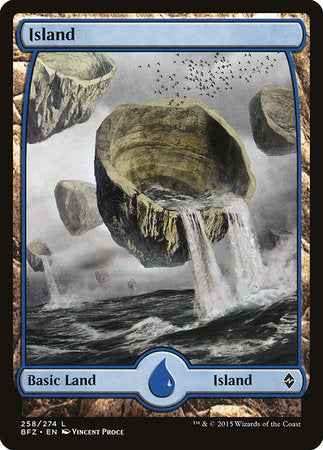 Island (258) - Full Art [Battle for Zendikar] | Black Swamp Games