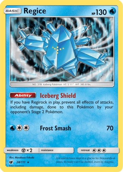 Regice (28/111) [Sun & Moon: Crimson Invasion] | Black Swamp Games