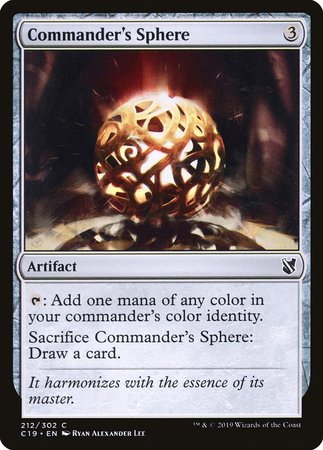 Commander's Sphere [Commander 2019] | Black Swamp Games