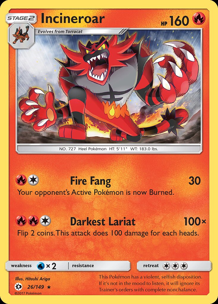 Incineroar (26/149) (Theme Deck Exclusive) [Sun & Moon: Base Set] | Black Swamp Games