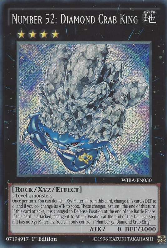 Number 52: Diamond Crab King [WIRA-EN050] Secret Rare | Black Swamp Games