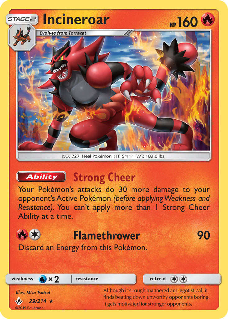 Incineroar (29/214) [Sun & Moon: Unbroken Bonds] | Black Swamp Games