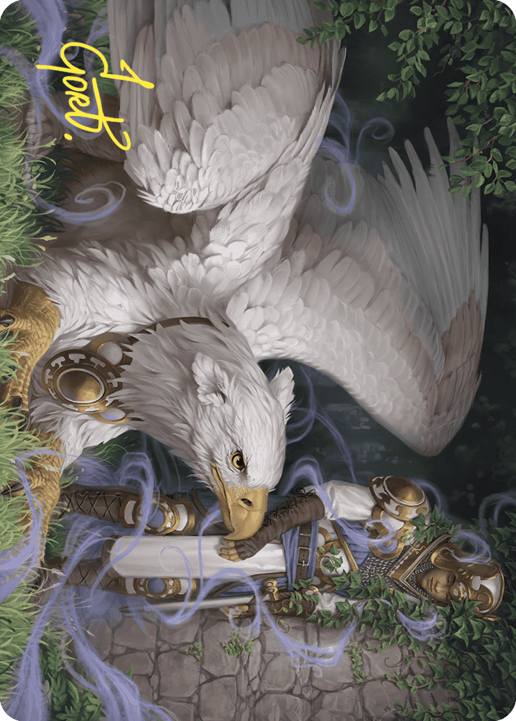 Dutiful Griffin Art Card (Gold-Stamped Signature) [Wilds of Eldraine Art Series] | Black Swamp Games