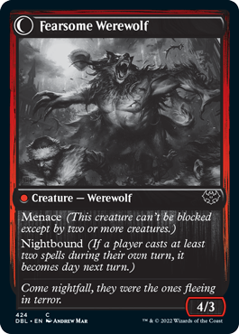 Fearful Villager // Fearsome Werewolf [Innistrad: Double Feature] | Black Swamp Games