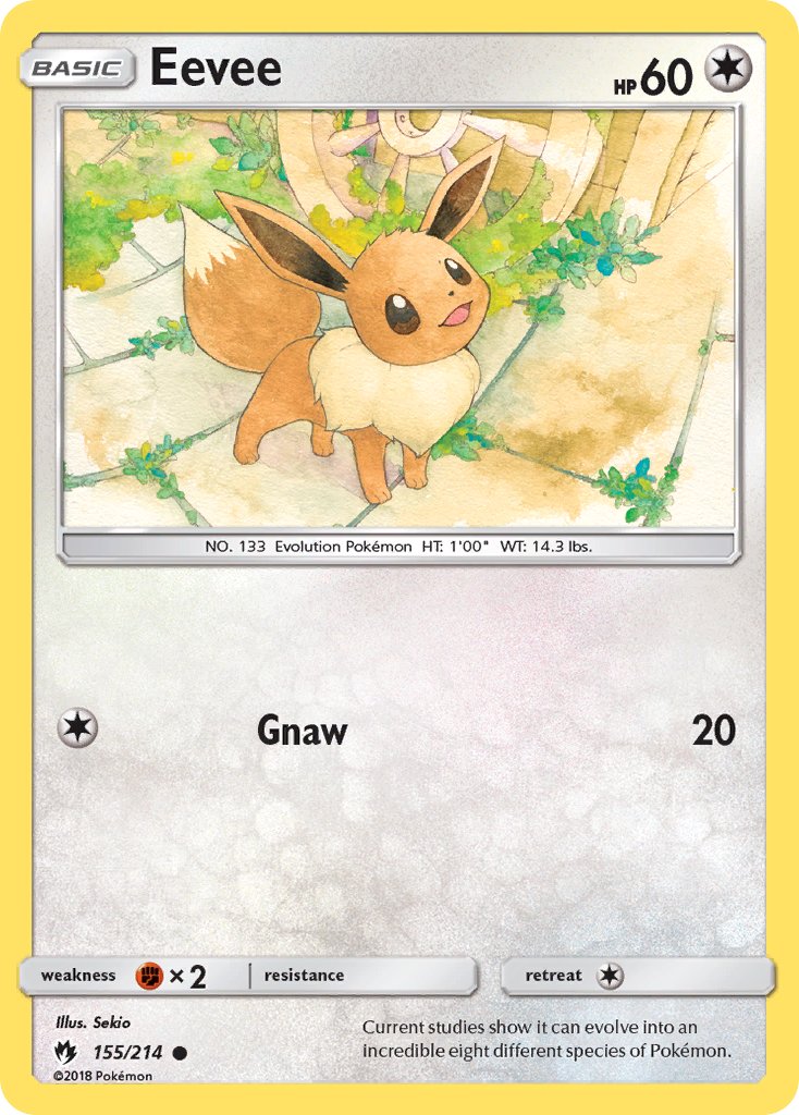 Eevee (155/214) (Let's Play, Eevee Cracked Ice Holo) (Theme Deck Exclusives) [Sun & Moon: Lost Thunder] | Black Swamp Games