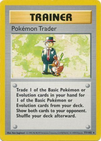 Pokemon Trader (77/102) [Base Set Shadowless Unlimited] | Black Swamp Games