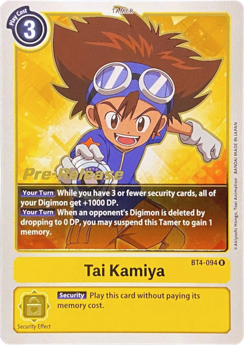 Tai Kamiya [BT4-094] [Great Legend Pre-Release Promos] | Black Swamp Games