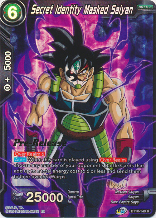 Secret Identity Masked Saiyan (BT10-140) [Rise of the Unison Warrior Prerelease Promos] | Black Swamp Games