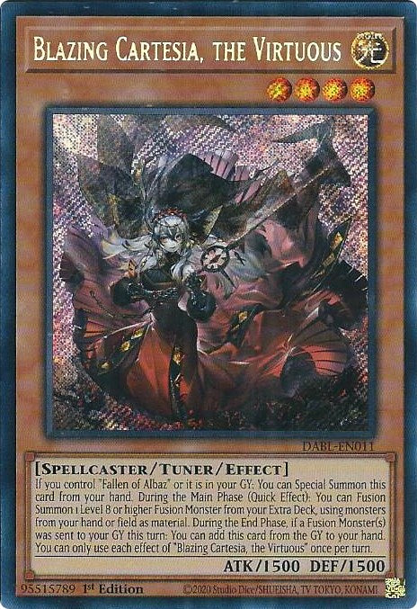 Blazing Cartesia, the Virtuous [DABL-EN011] Secret Rare | Black Swamp Games