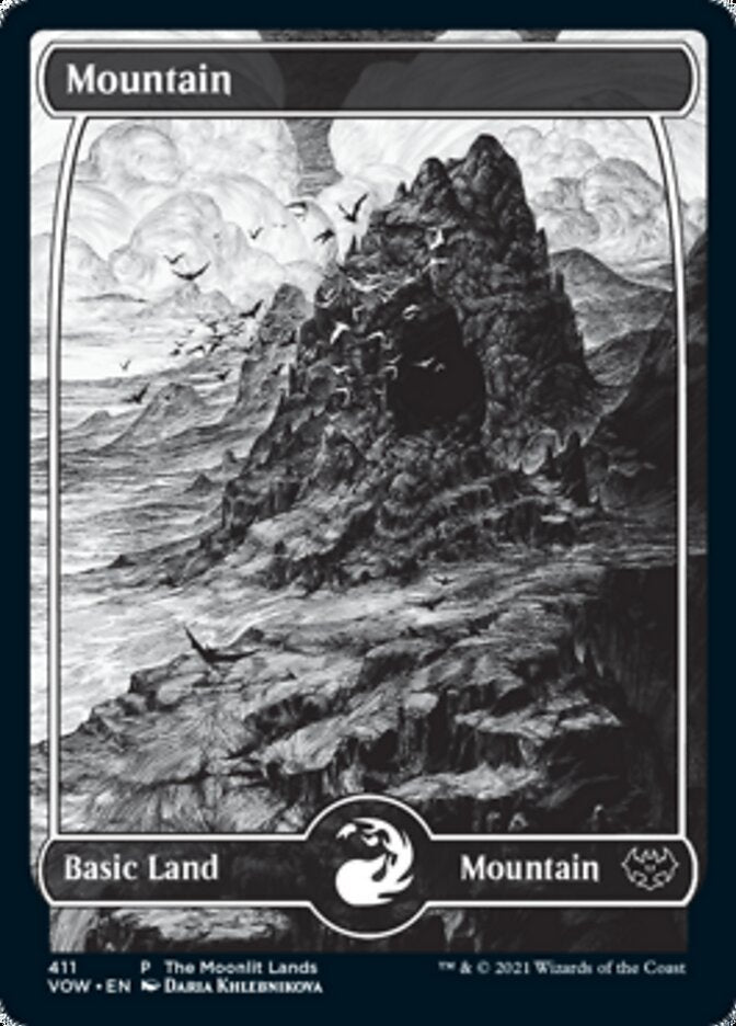 Mountain (The Moonlit Lands) (Foil Etched) [Innistrad: Crimson Vow Promos] | Black Swamp Games