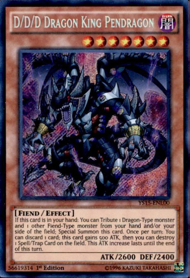 D/D/D Dragon King Pendragon [YS15-ENL00] Secret Rare | Black Swamp Games