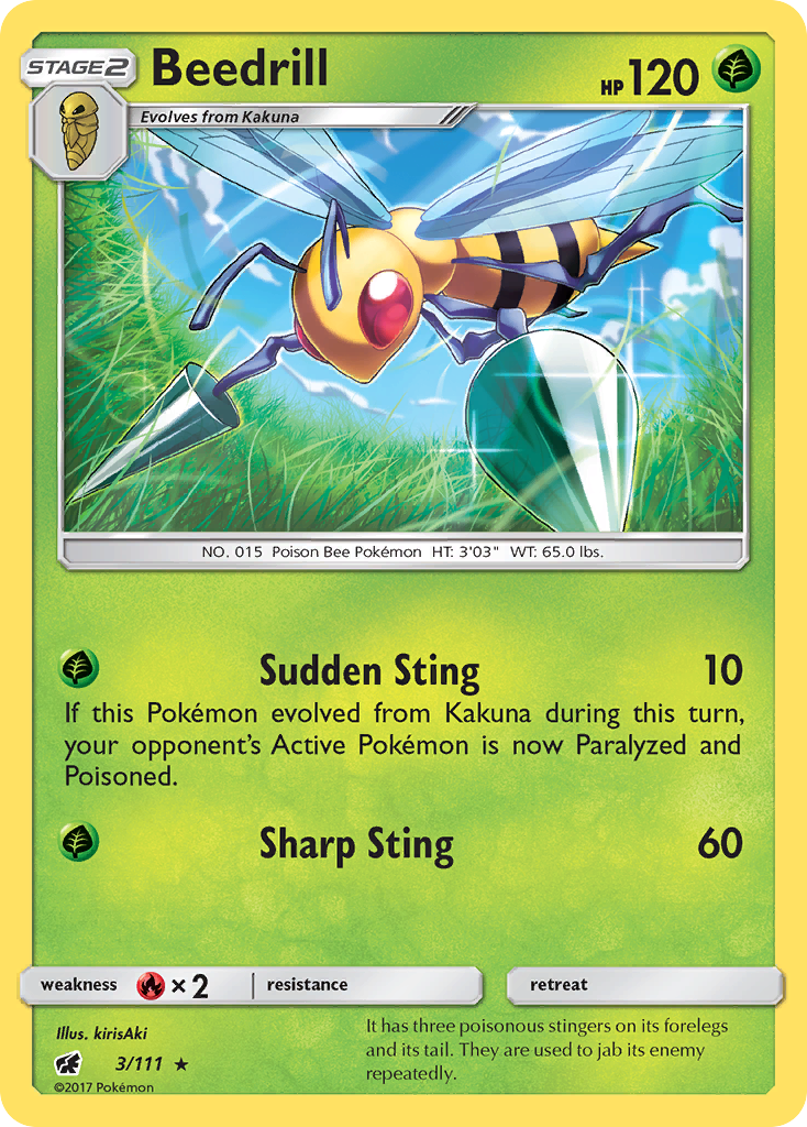 Beedrill (3/111) [Sun & Moon: Crimson Invasion] | Black Swamp Games