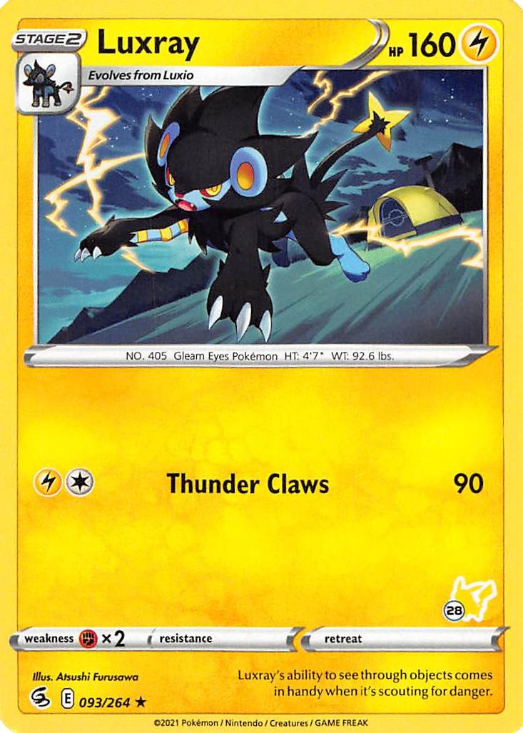 Luxray (093/264) (Pikachu Stamp #28) [Battle Academy 2022] | Black Swamp Games