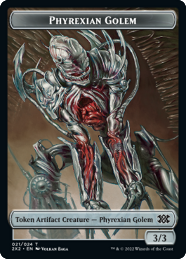 Saproling // Phyrexian Golem Double-sided Token [Double Masters 2022 Tokens] | Black Swamp Games