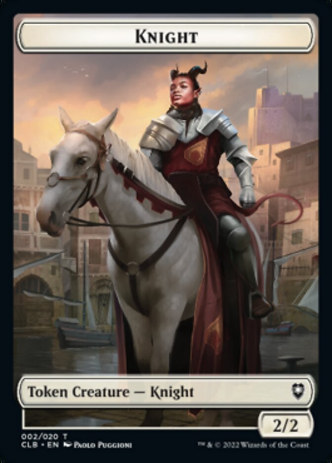 Treasure // Knight Double-sided Token [Commander Legends: Battle for Baldur's Gate Tokens] | Black Swamp Games