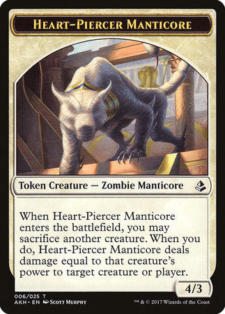 Heart-Piercer Manticore Token [Amonkhet Tokens] | Black Swamp Games