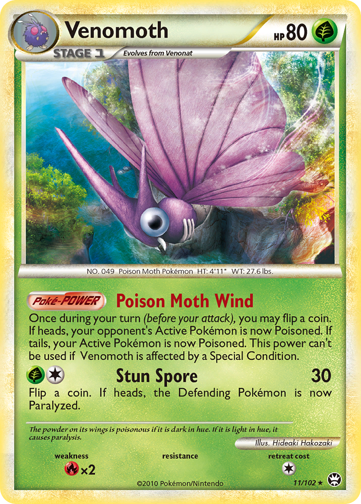 Venomoth (11/102) [HeartGold & SoulSilver: Triumphant] | Black Swamp Games