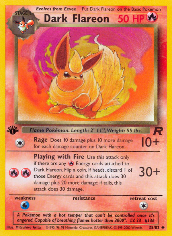 Dark Flareon (35/82) [Team Rocket 1st Edition] | Black Swamp Games