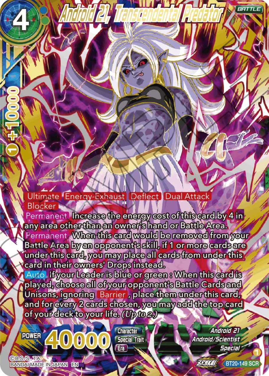 Android 21, Transcendental Predator (SPR) (BT20-149) [Power Absorbed] | Black Swamp Games