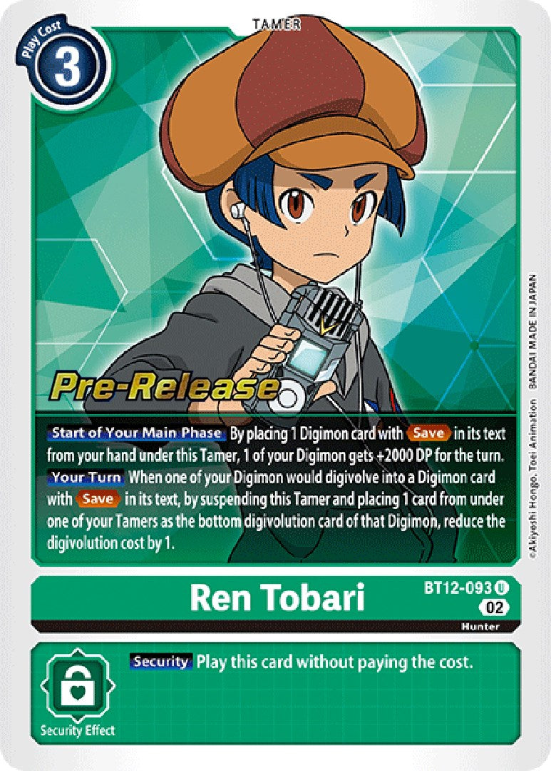 Ren Tobari [BT12-093] [Across Time Pre-Release Cards] | Black Swamp Games