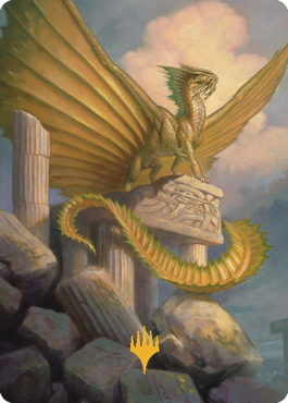 Ancient Gold Dragon Art Card (05) (Gold-Stamped Signature) [Commander Legends: Battle for Baldur's Gate Art Series] | Black Swamp Games