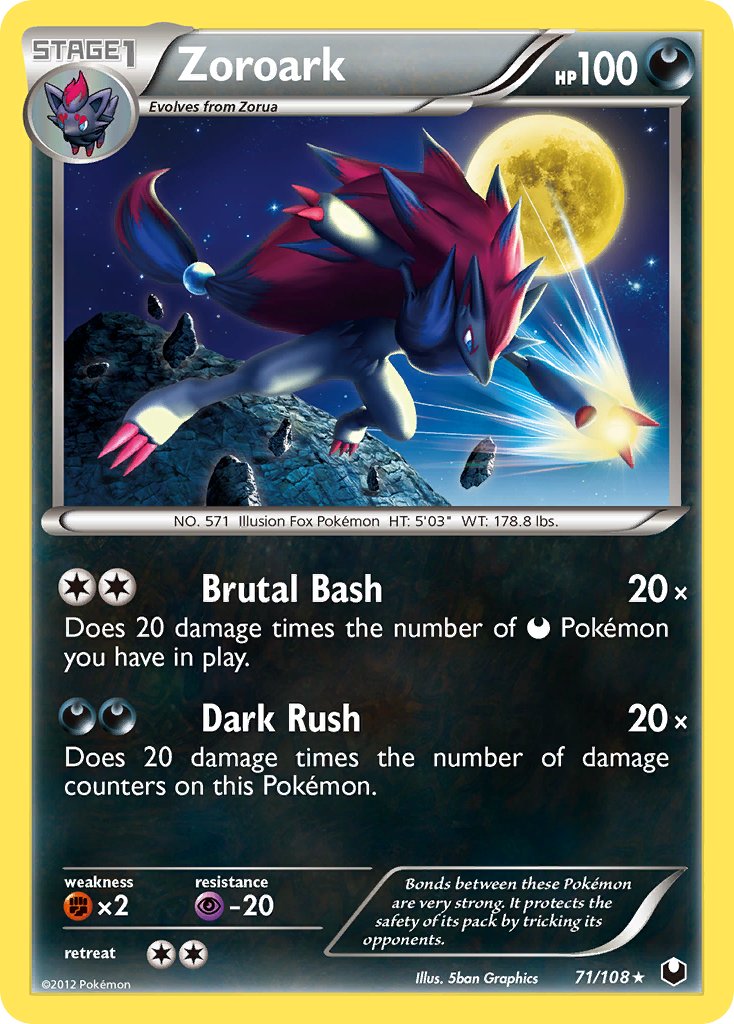 Zoroark (71/108) (Cracked Ice Holo) (Theme Deck Exclusive) [Black & White: Dark Explorers] | Black Swamp Games