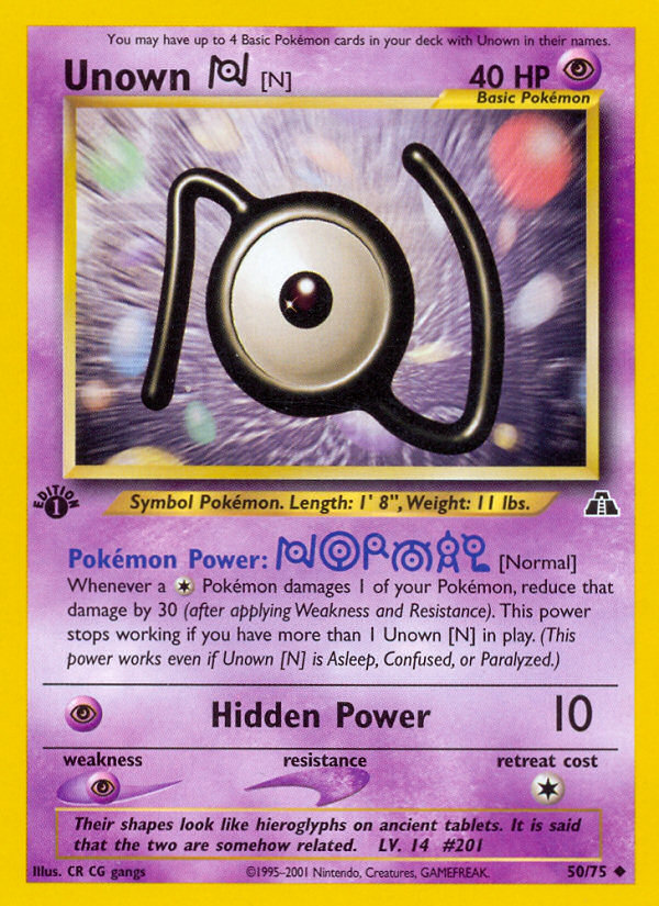 Unown [N] (50/75) [Neo Discovery 1st Edition] | Black Swamp Games
