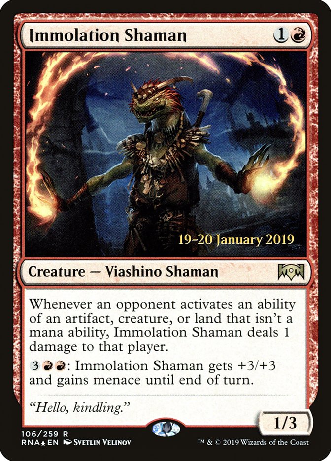 Immolation Shaman [Ravnica Allegiance Prerelease Promos] | Black Swamp Games