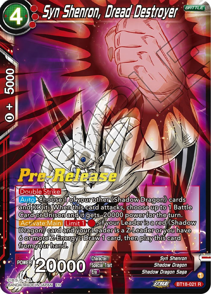 Syn Shenron, Dread Destroyer (BT18-021) [Dawn of the Z-Legends Prerelease Promos] | Black Swamp Games