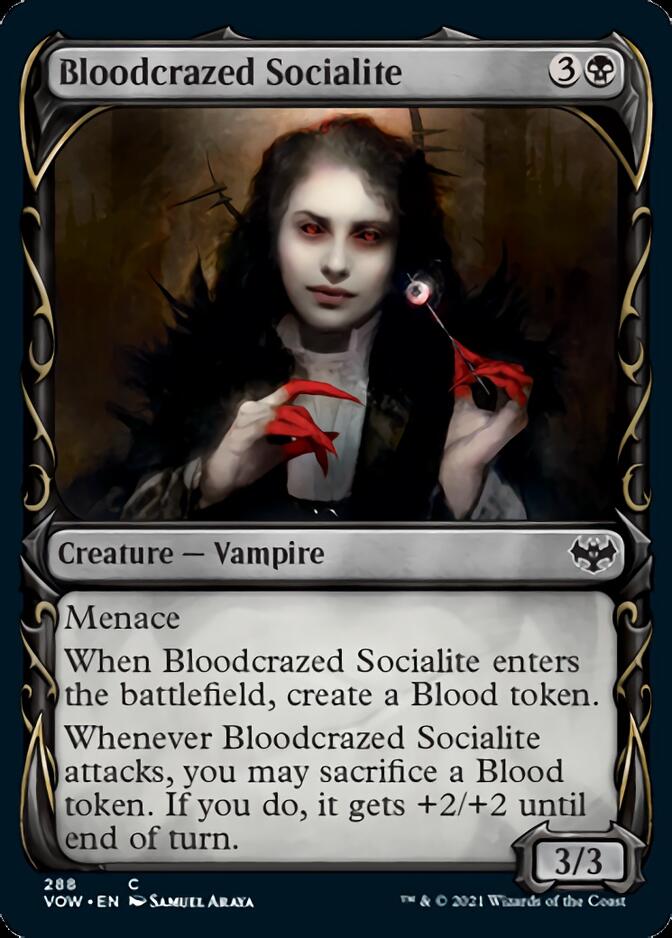 Bloodcrazed Socialite (Showcase Fang Frame) [Innistrad: Crimson Vow] | Black Swamp Games