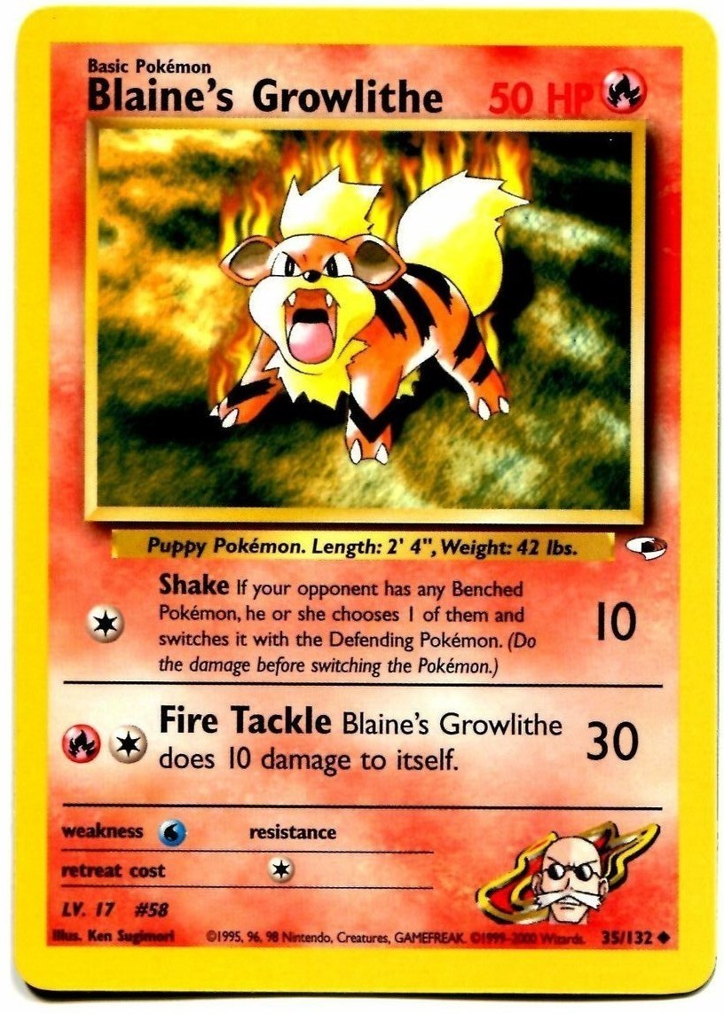 Blaine's Growlithe (35/132) [Gym Heroes Unlimited] | Black Swamp Games