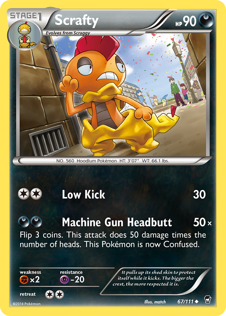 Scrafty (67/111) [XY: Furious Fists] | Black Swamp Games