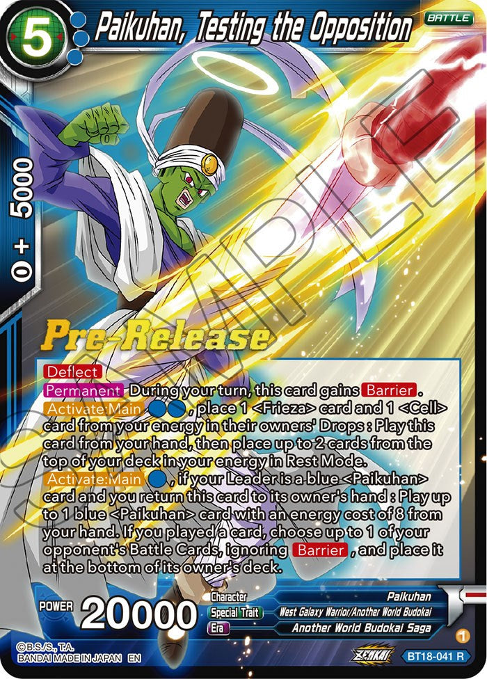 Paikuhan, Testing the Opposition (BT18-041) [Dawn of the Z-Legends Prerelease Promos] | Black Swamp Games