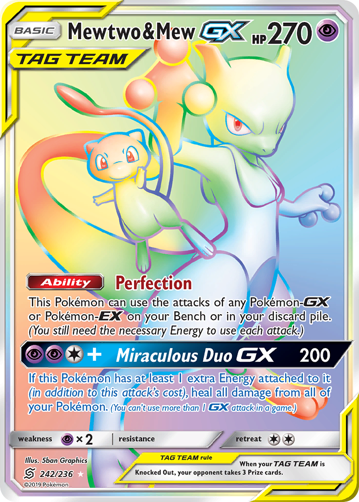 Mewtwo & Mew GX (242/236) [Sun & Moon: Unified Minds] | Black Swamp Games