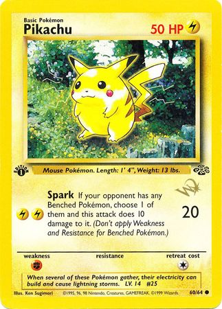 Pikachu (60/64) (W Stamped Promo) [Jungle 1st Edition] | Black Swamp Games