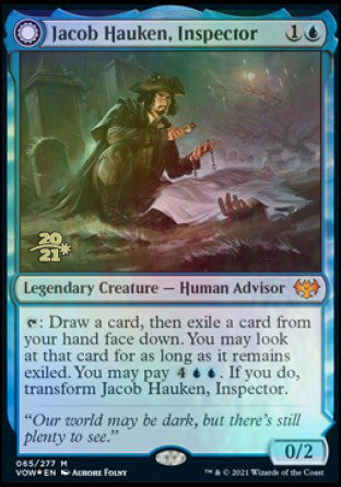 Jacob Hauken, Inspector // Hauken's Insight [Innistrad: Crimson Vow Prerelease Promos] | Black Swamp Games