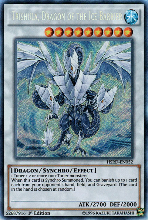 Trishula, Dragon of the Ice Barrier [HSRD-EN052] Secret Rare | Black Swamp Games
