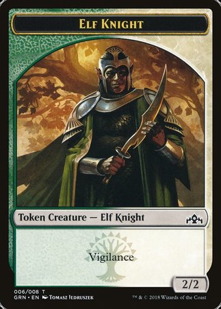 Elf Knight Token [Guilds of Ravnica Tokens] | Black Swamp Games