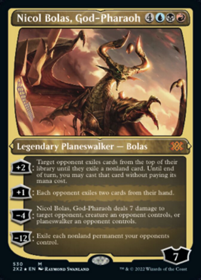 Nicol Bolas, God-Pharaoh (Foil Etched) [Double Masters 2022] | Black Swamp Games