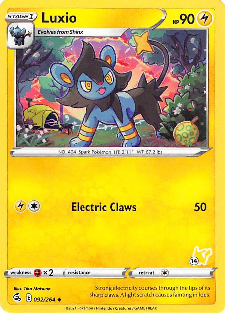 Luxio (092/264) (Pikachu Stamp #14) [Battle Academy 2022] | Black Swamp Games